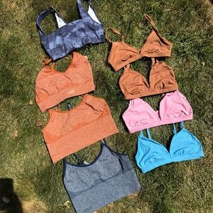 Set of 8 Victoria’s Secret PINK Triangle Bralettes and Sports Bras - Size Medium